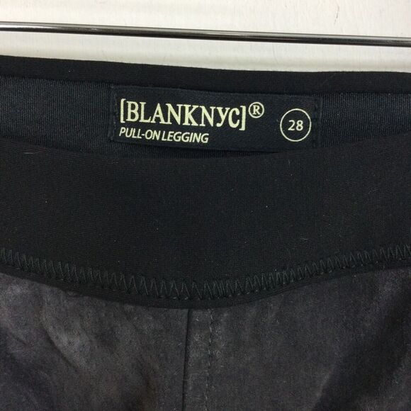 Blank NYC Womens Suede Leather Front Pull On Legging Moto Pants Black Size 28 - Picture 6 of 10